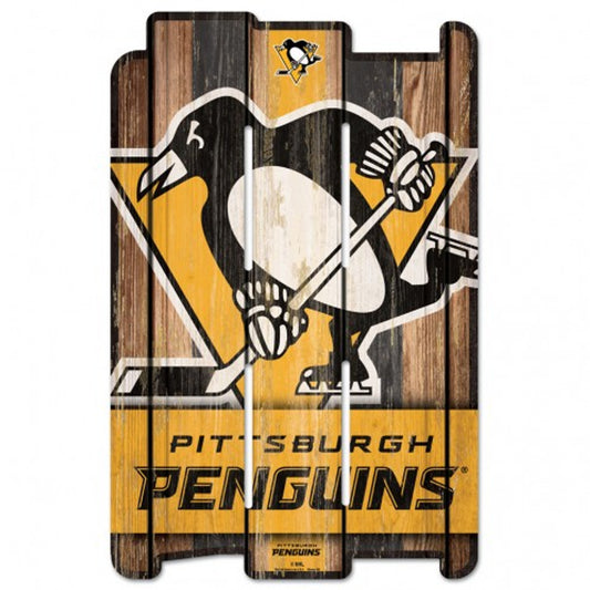 Pittsburgh Penguins Sign 11x17 Wood Fence Style