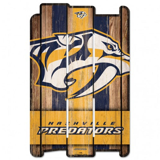 Nashville Predators Sign 11x17 Wood Fence Style