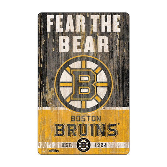 Boston Bruins Sign 11x17 Wood Slogan Design