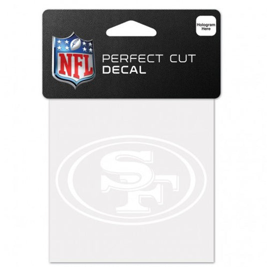 San Francisco 49ers Decal 4x4 Perfect Cut White