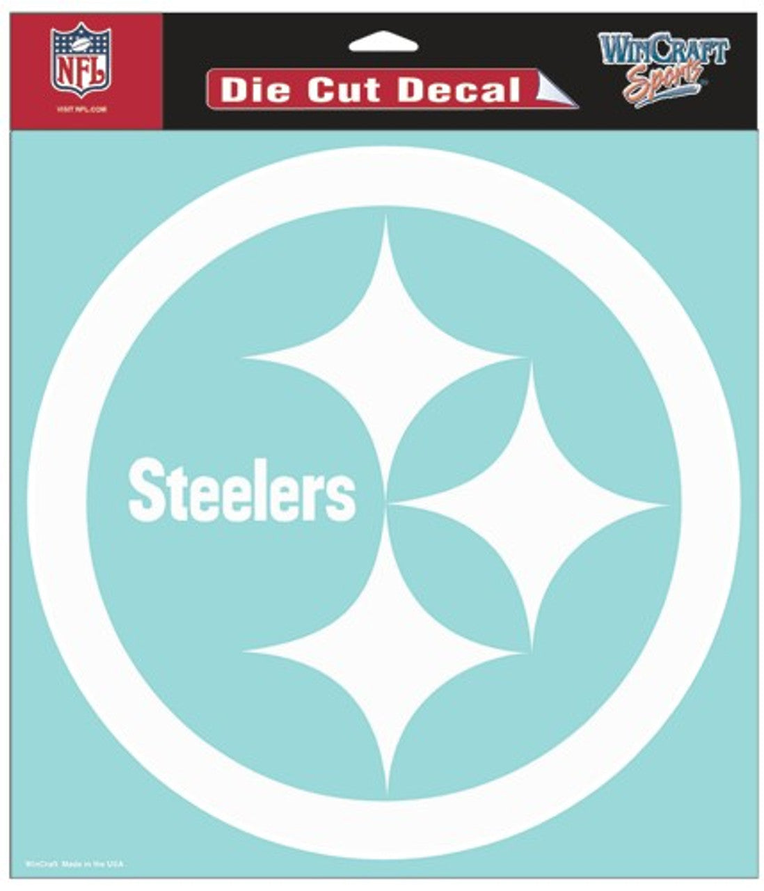 Pittsburgh Steelers Decal 8x8 Die Cut White