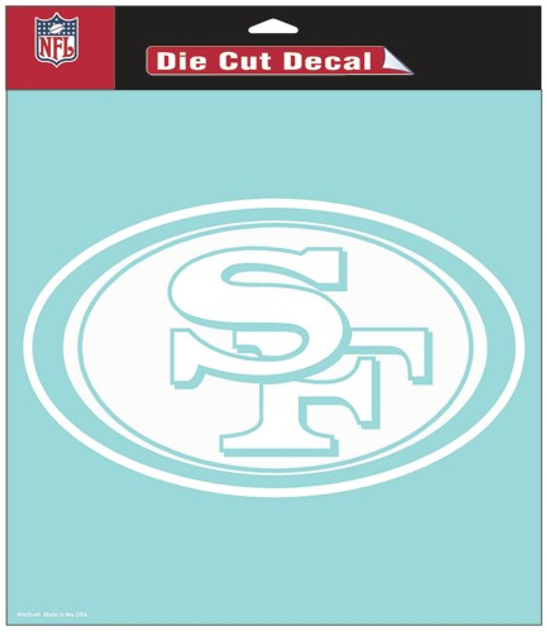 San Francisco 49ers Decal 8x8 Die Cut White