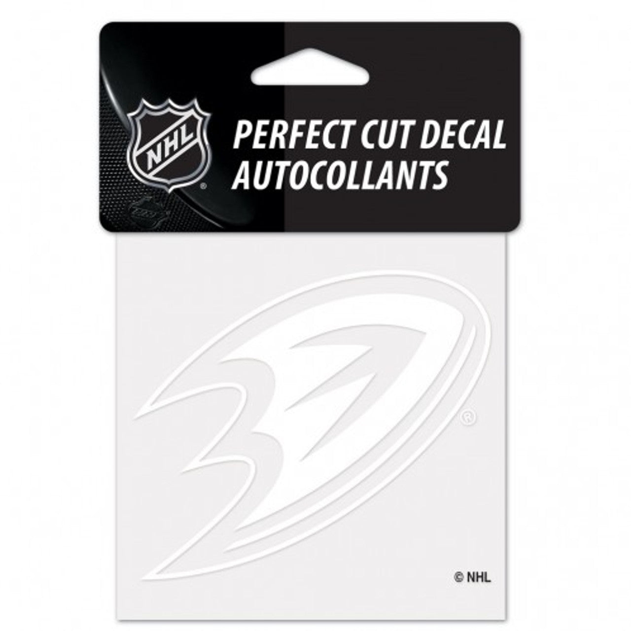 Anaheim Ducks Decal 4x4 Perfect Cut White