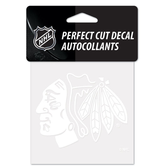 Chicago Blackhawks Decal 4x4 Perfect Cut White