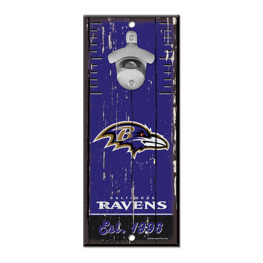 Baltimore Ravens Sign Wood 5x11 Bottle Opener