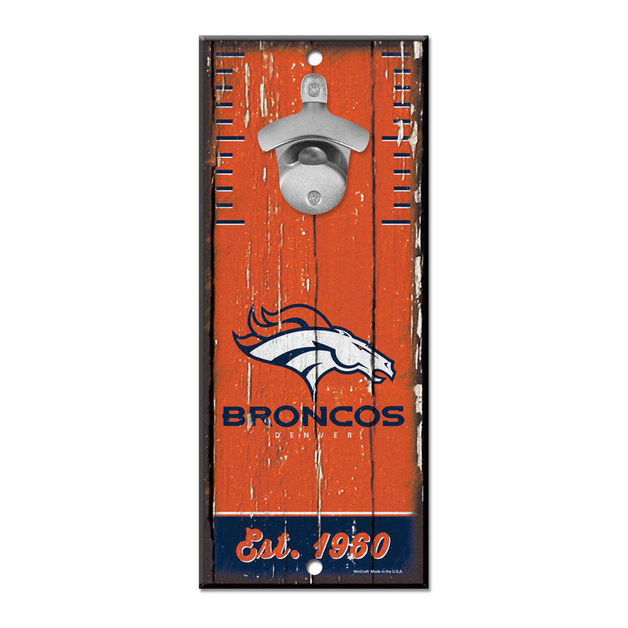 Denver Broncos Sign Wood 5x11 Bottle Opener