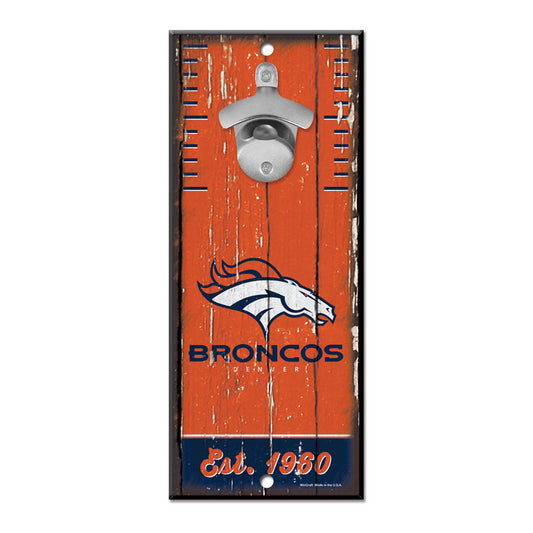 Denver Broncos Sign Wood 5x11 Bottle Opener