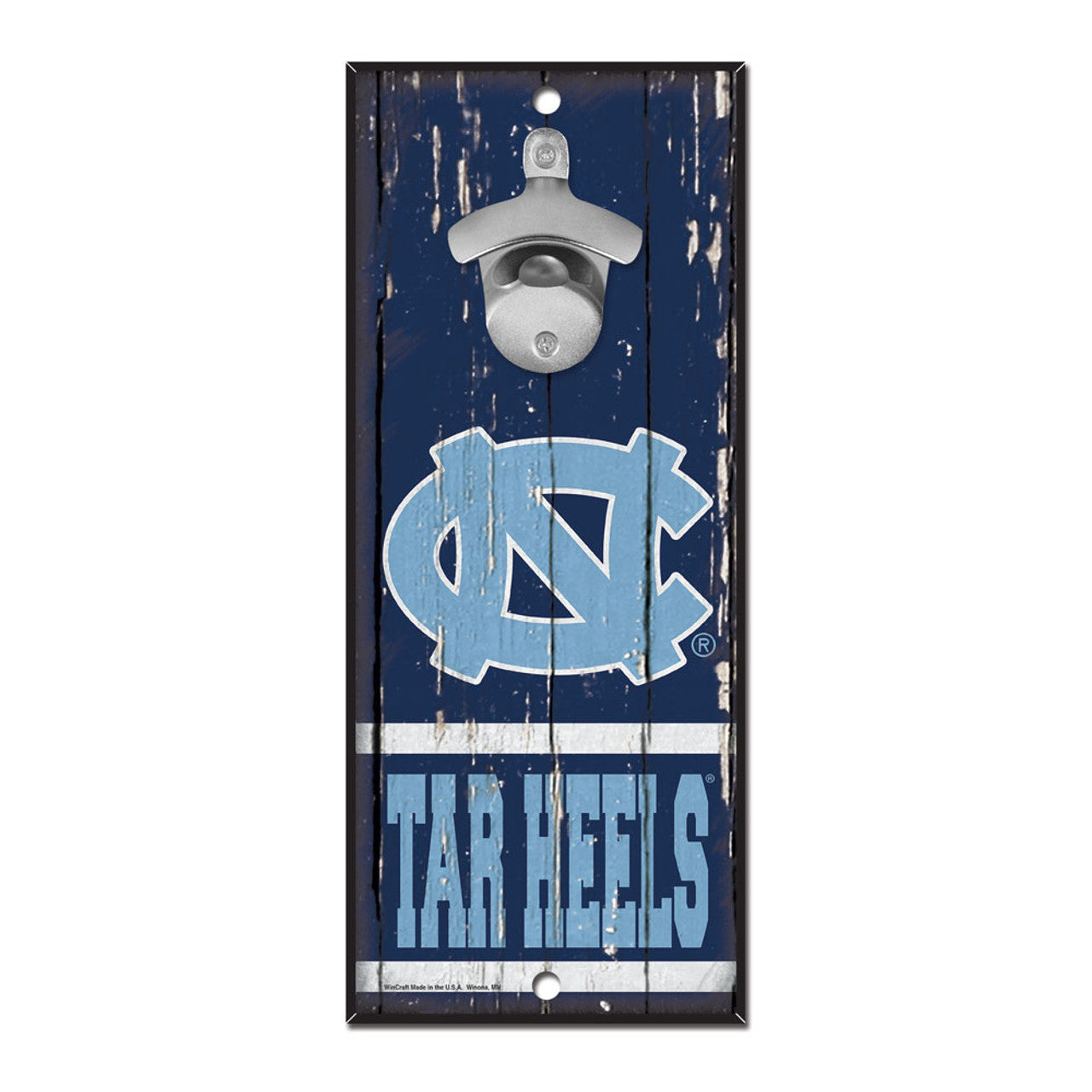 North Carolina Tar Heels Sign Wood 5x11 Bottle Opener