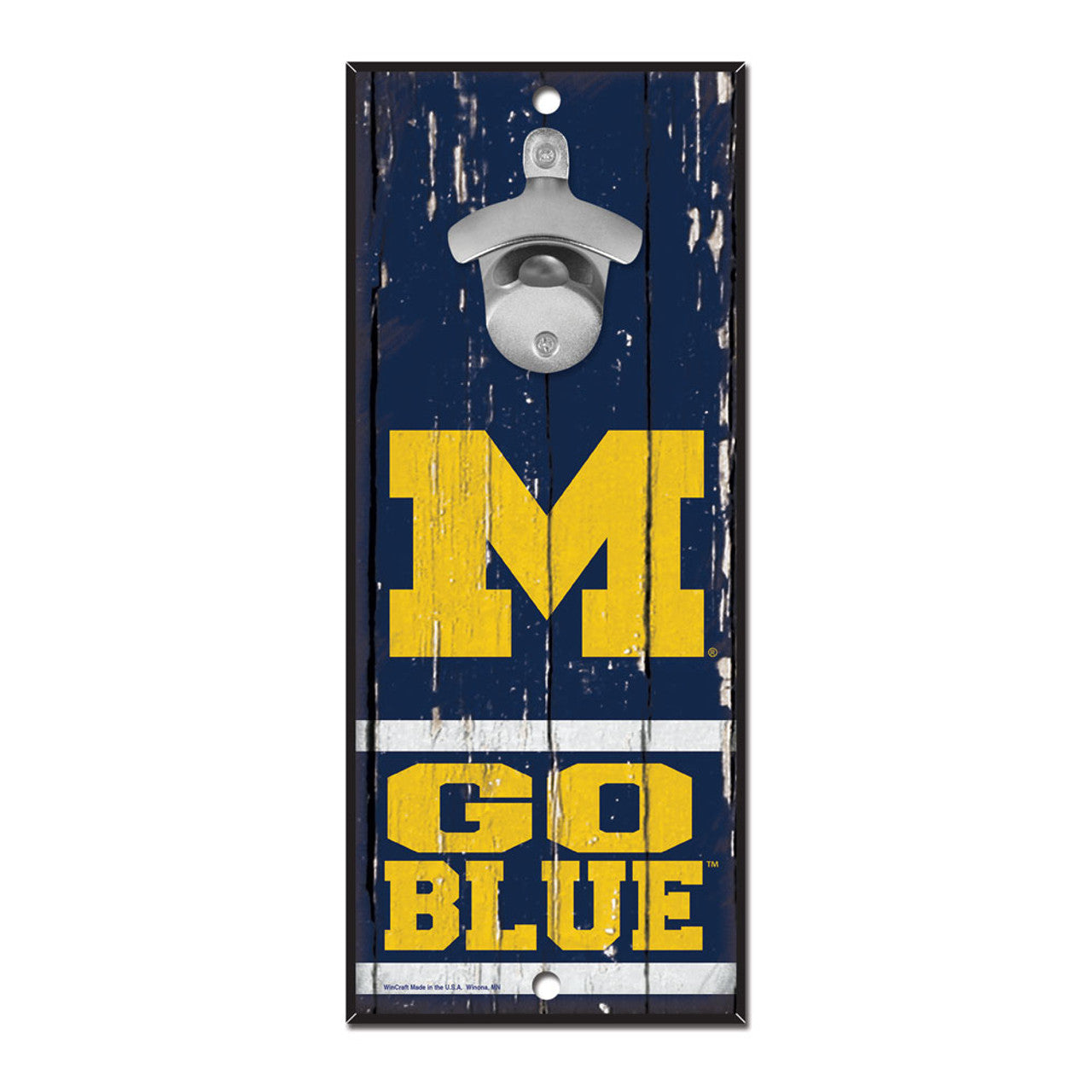 Michigan Wolverines Sign Wood 5x11 Bottle Opener