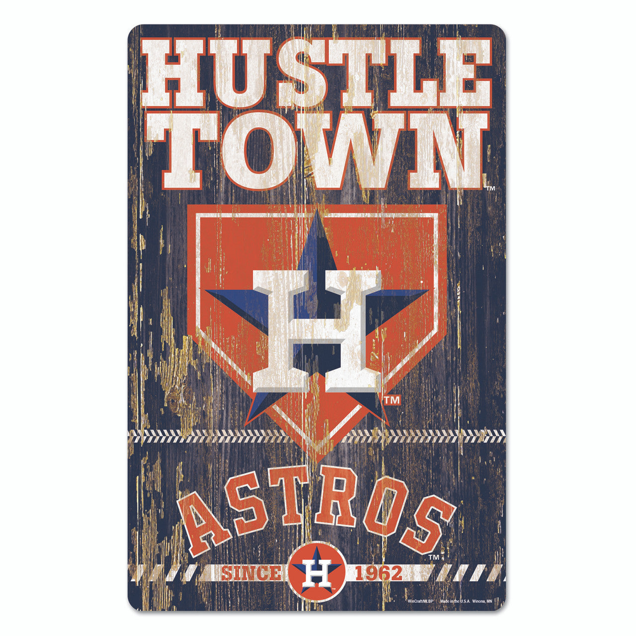 Houston Astros Sign 11x17 Wood Slogan Design