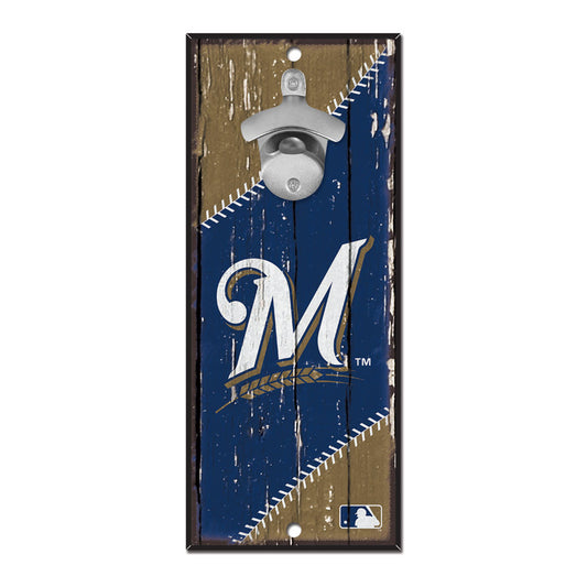 Milwaukee Brewers Sign Wood 5x11 Bottle Opener