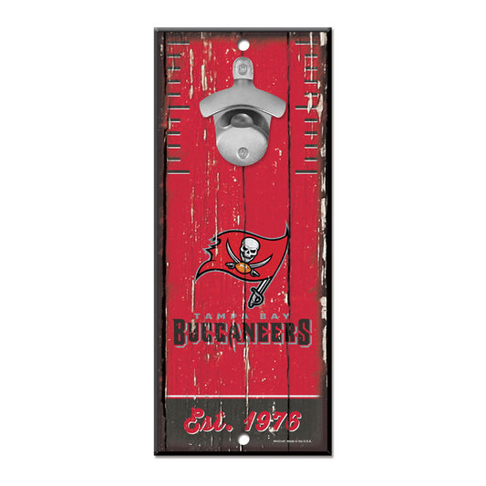 Tampa Bay Buccaneers Sign Wood 5x11 Bottle Opener