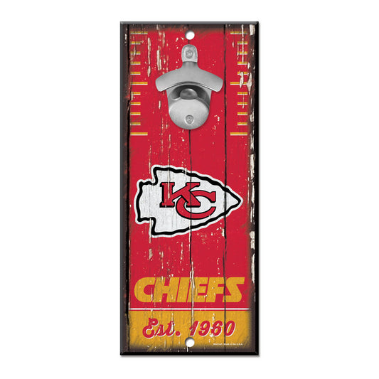 Kansas City Chiefs Sign Wood 5x11 Bottle Opener