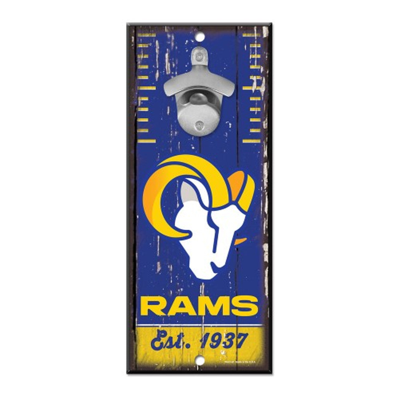 Los Angeles Rams Sign Wood 5x11 Bottle Opener