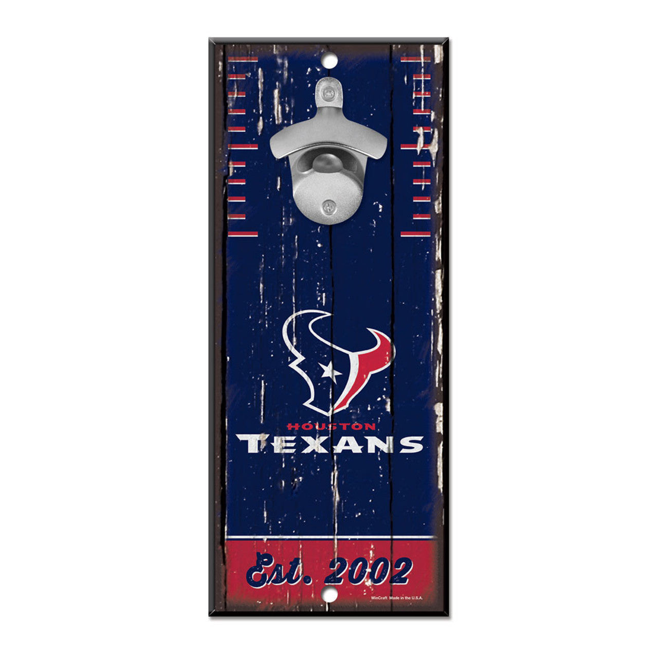 Houston Texans Sign Wood 5x11 Bottle Opener