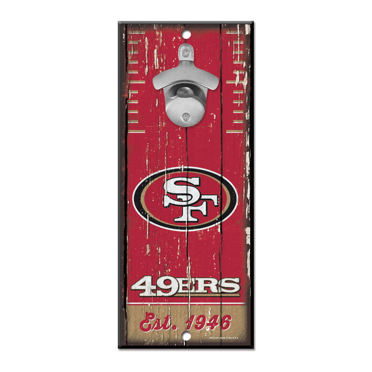 San Francisco 49ers Sign Wood 5x11 Bottle Opener