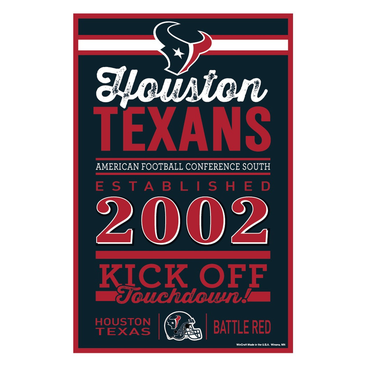 Houston Texans Sign 11x17 Wood Established Design