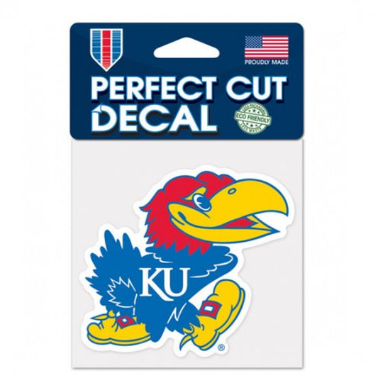 Kansas Jayhawks Decal 4x4 Perfect Cut Color