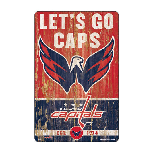 Washington Capitals Sign 11x17 Wood Slogan Design