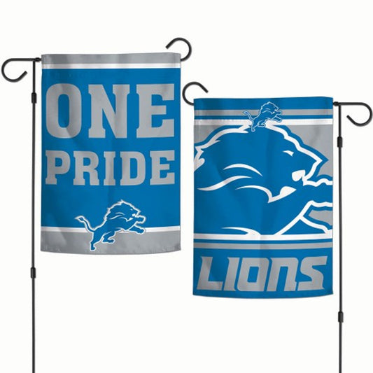 Detroit Lions Flag 12x18 Garden Style 2 Sided Slogan Design