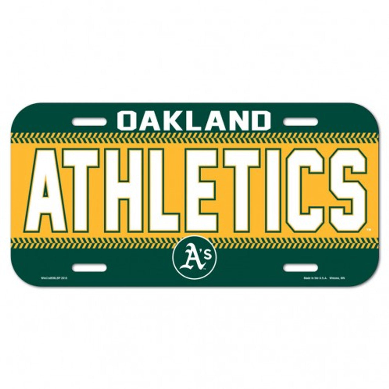 Oakland Athletics Plastic License Plate