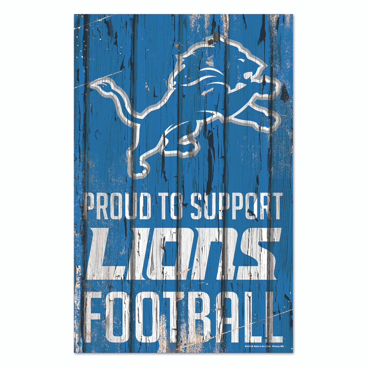 Detroit Lions Sign 11x17 Wood Proud to Support Design