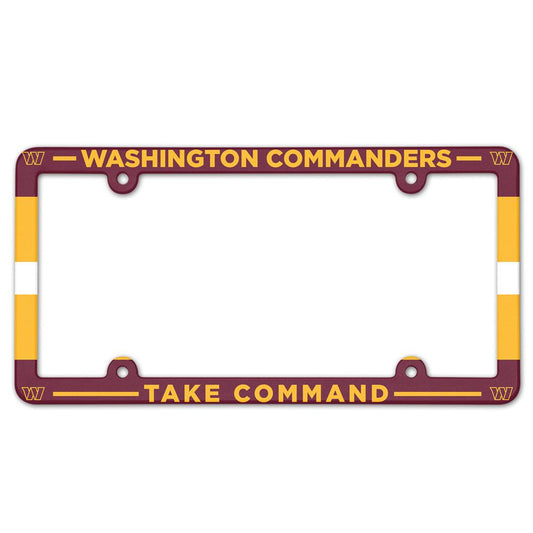 Washington Commanders License Plate Frame Plastic Full Color Style