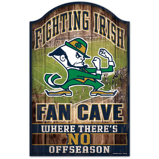 Notre Dame Fighting Irish Sign 11x17 Wood Fan Cave Design