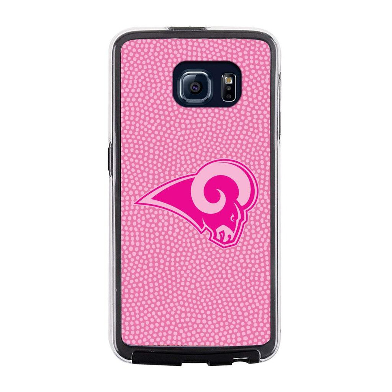 Los Angeles Rams Phone Case Pink Football Pebble Grain Feel Samsung Galaxy S6 CO