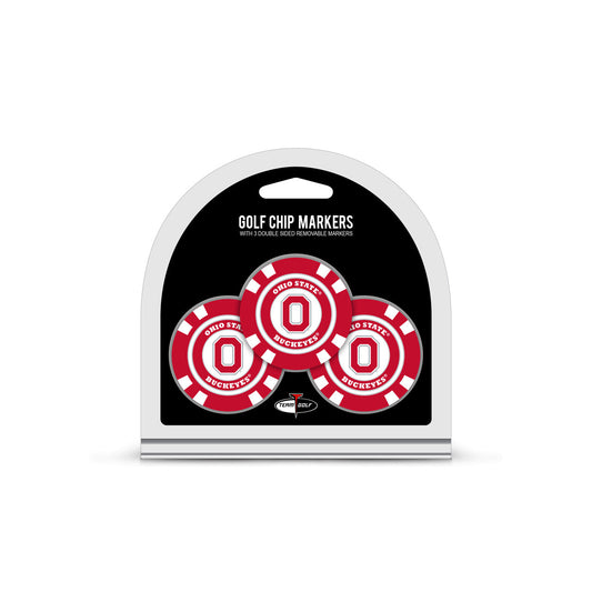 Ohio State Buckeyes Golf Chip with Marker 3 Pack