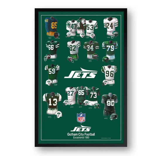 New York Jets Framed Print 10x13 Uniform Heritage