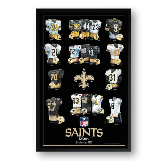 New Orleans Saints Framed Print 10x13 Uniform Heritage