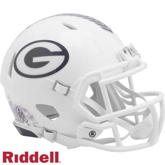 Green Bay Packers Helmet Riddell Replica Mini Speed Style Salute To Service 2024