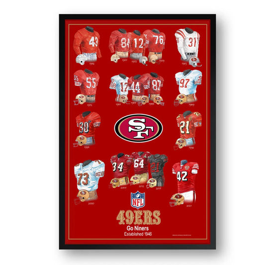 San Francisco 49ers Framed Print 10x13 Uniform Heritage