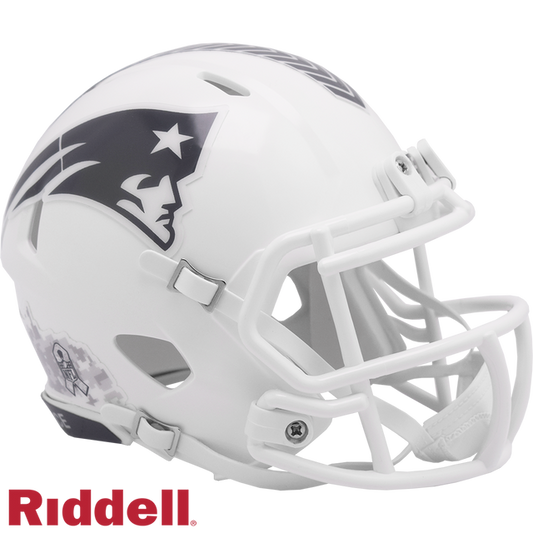 New England Patriots Helmet Riddell Replica Mini Speed Style Salute To Service 2024