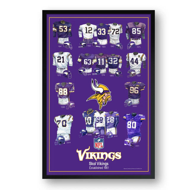 Minnesota Vikings Framed Print 10x13 Uniform Heritage