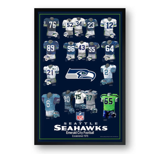 Seattle Seahawks Framed Print 10x13 Uniform Heritage