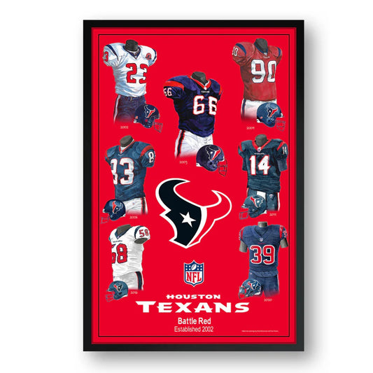 Houston Texans Framed Print 10x13 Uniform Heritage