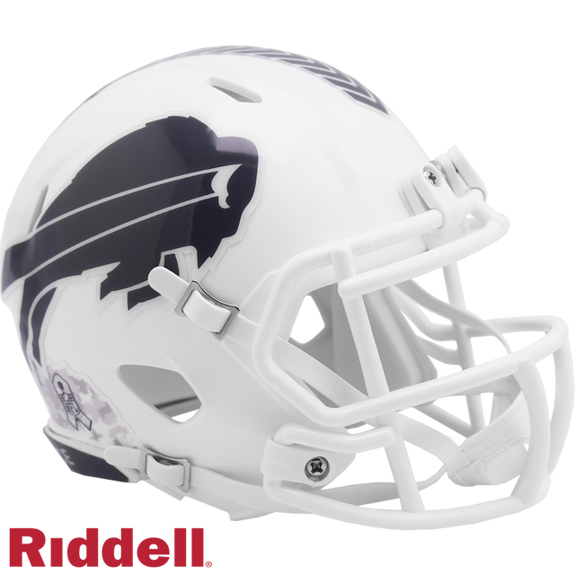 Buffalo Bills Helmet Riddell Replica Mini Speed Style Salute To Service 2024