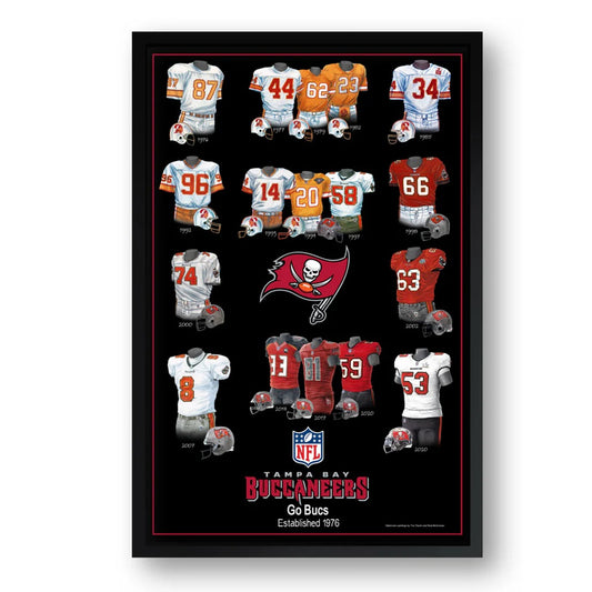 Tampa Bay Buccaneers Framed Print 10x13 Uniform Heritage