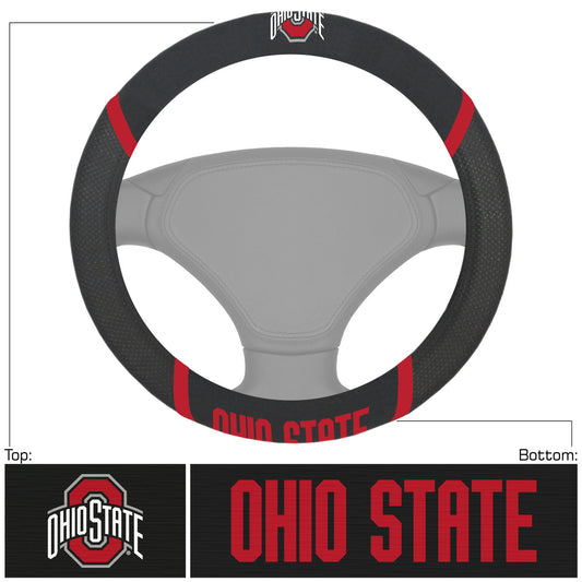 Ohio State Buckeyes Steering Wheel Cover Mesh/Stitched