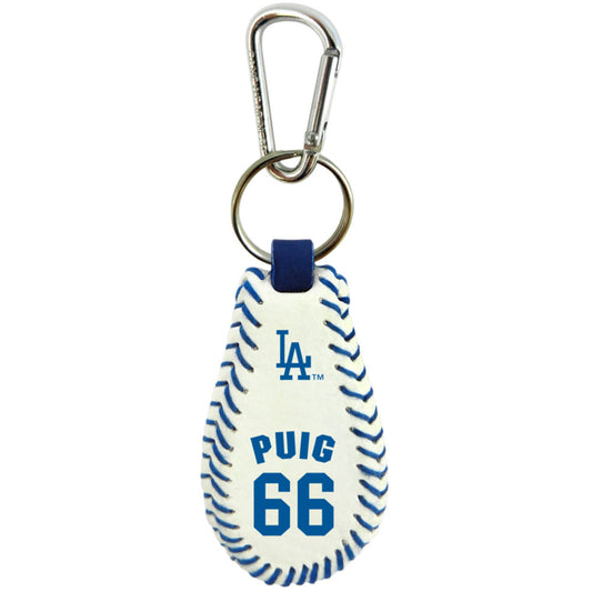 Los Angeles Dodgers Keychain Team Color Baseball Yasiel Puig CO