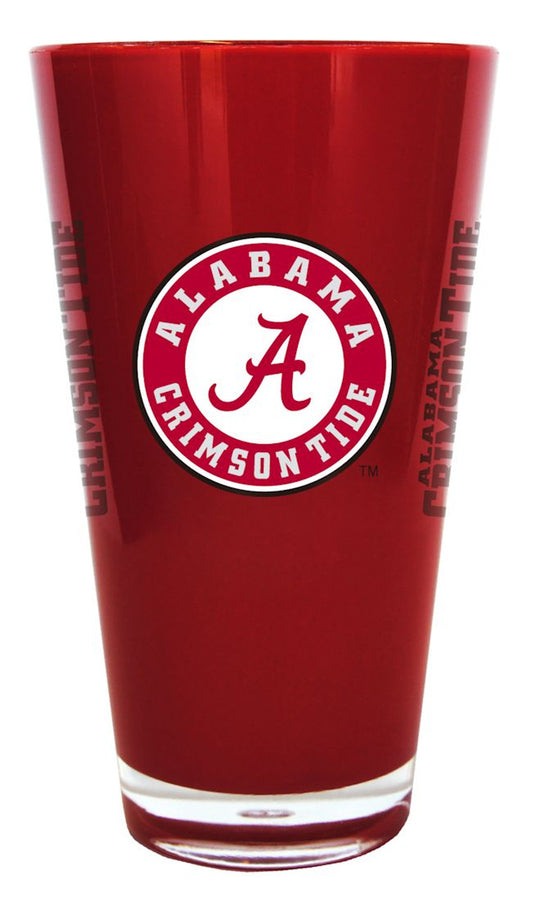 Alabama Crimson Tide Glass 20oz Pint Plastic Insulated CO