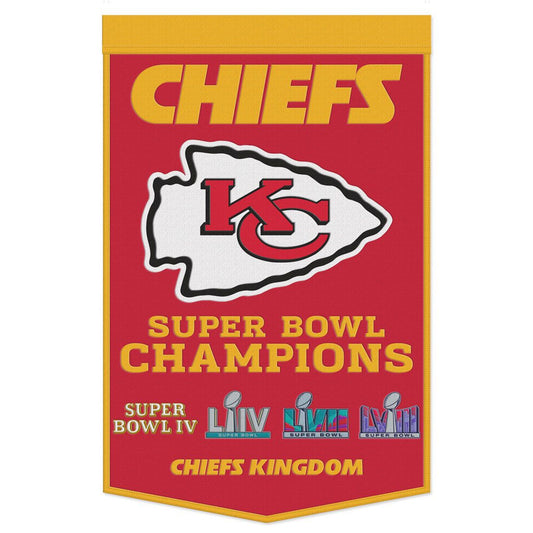 Kansas City Chiefs Banner Wool 24x38 Dynasty Champ Design