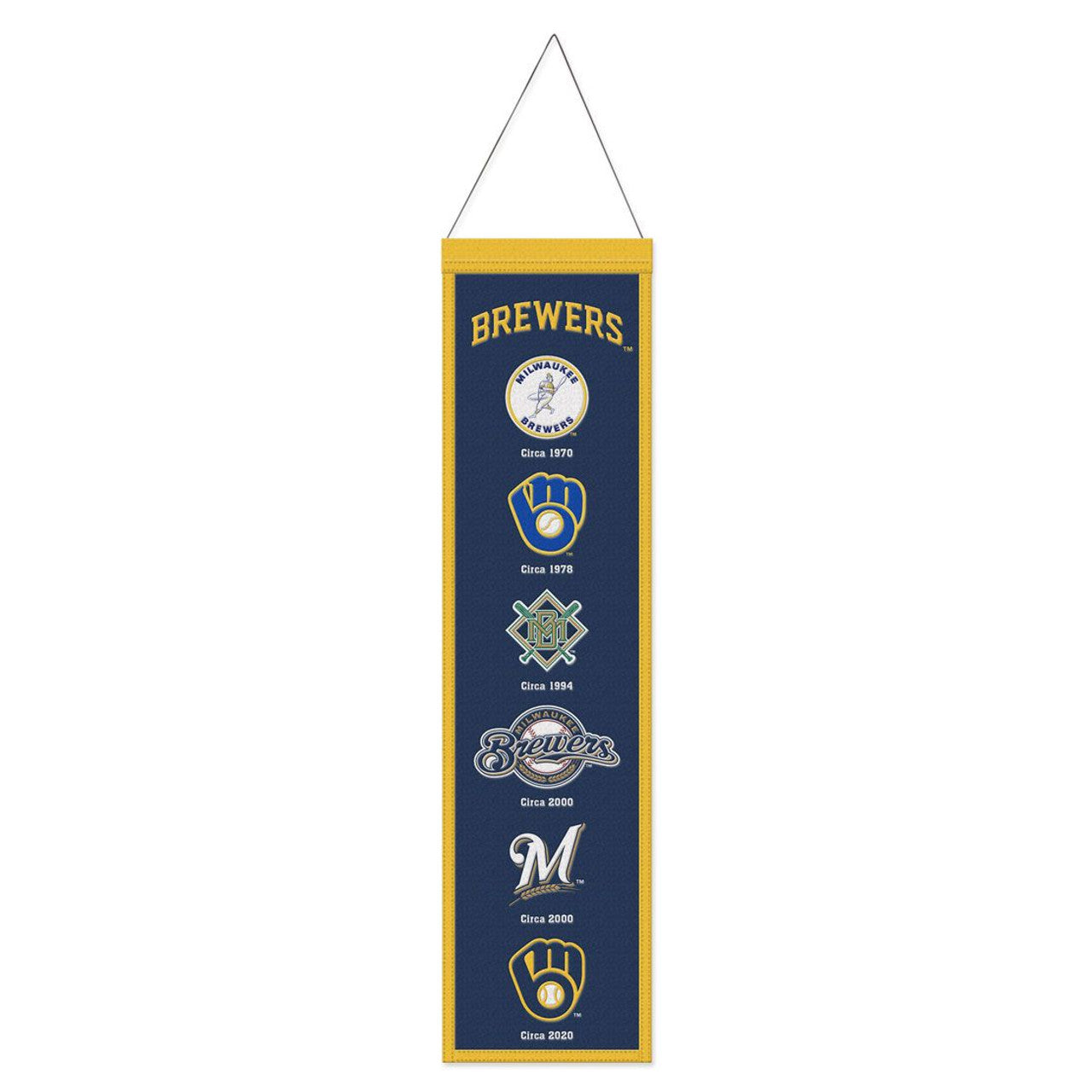 Milwaukee Brewers Banner Wool 8x32 Heritage Evolution Design