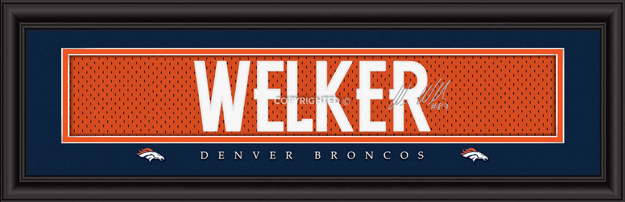 Denver Broncos Print 8x24 Signature Style Wes Welker