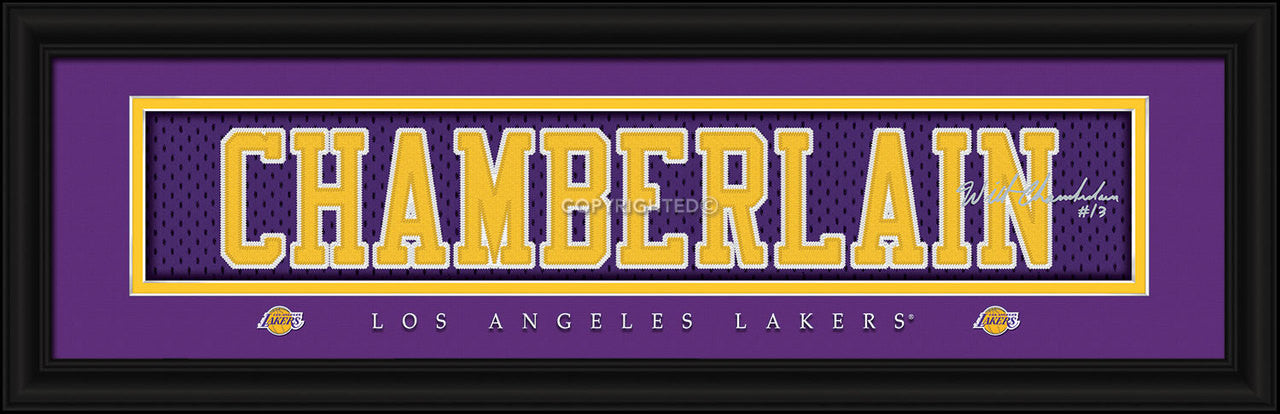 Los Angeles Lakers Wilt Chamberlain Print - Signature 8"x24"