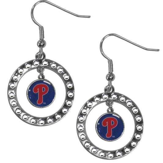 Philadelphia Phillies Earrings Hoop Rhinestone CO