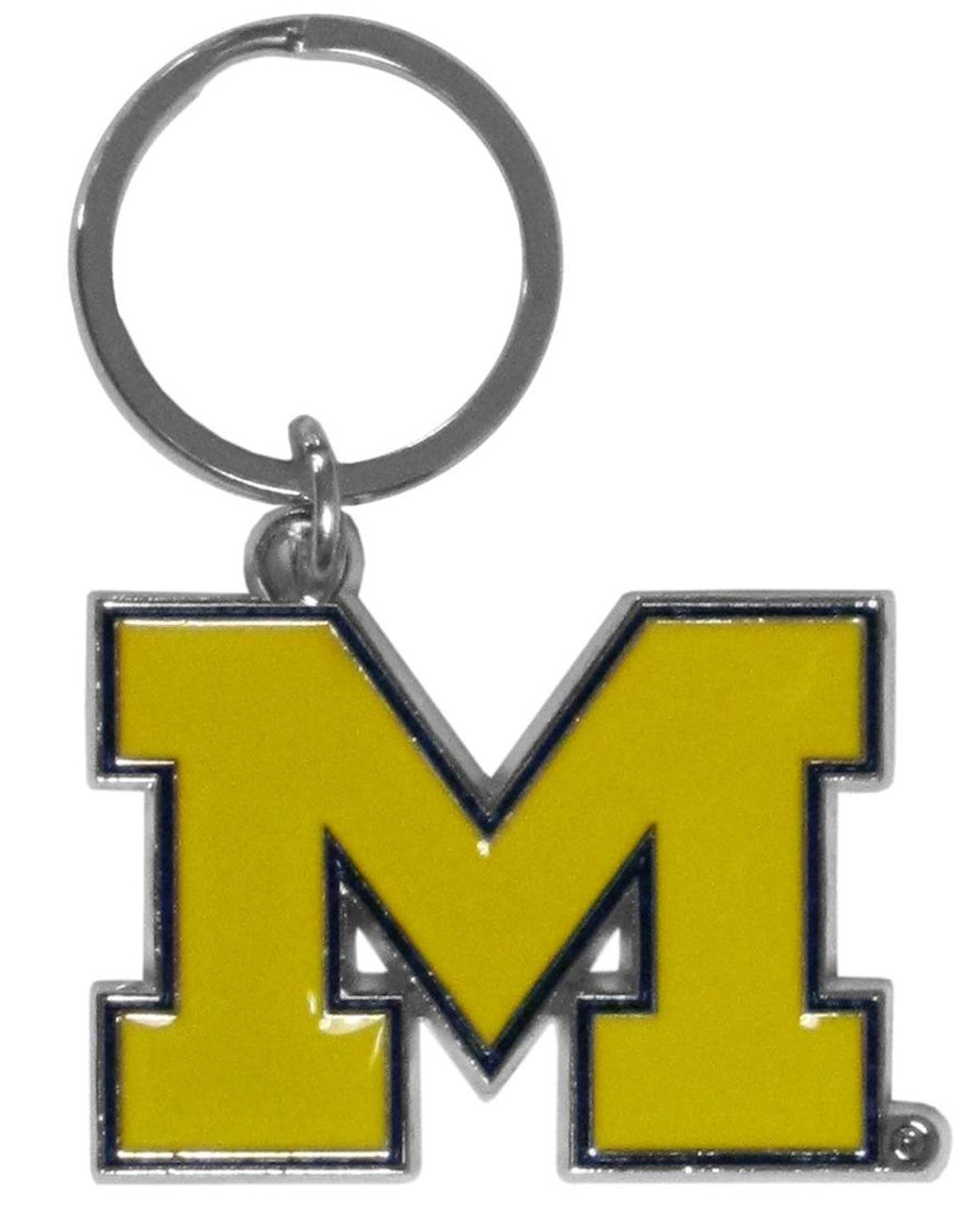 Michigan Wolverines Chrome Logo Cut Keychain