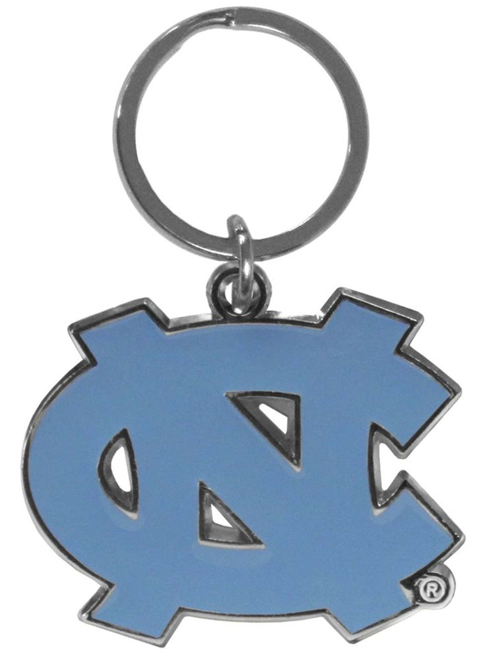 North Carolina Tar Heels Chrome Logo Cut Keychain